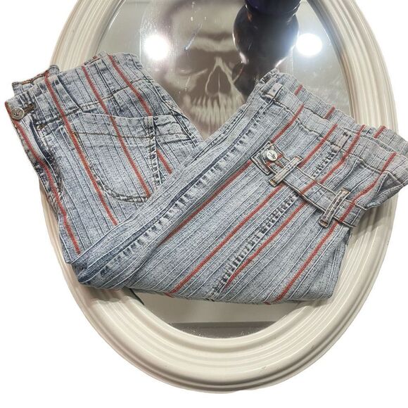 Ge zhi dun jean capri vintage sz 9/10 80s strap cuff - Picture 1 of 10